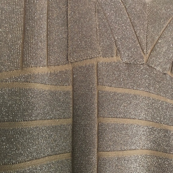 GUESS Gilded Beige Leyla Bandage Night Out Dress - Picture 6 of 8